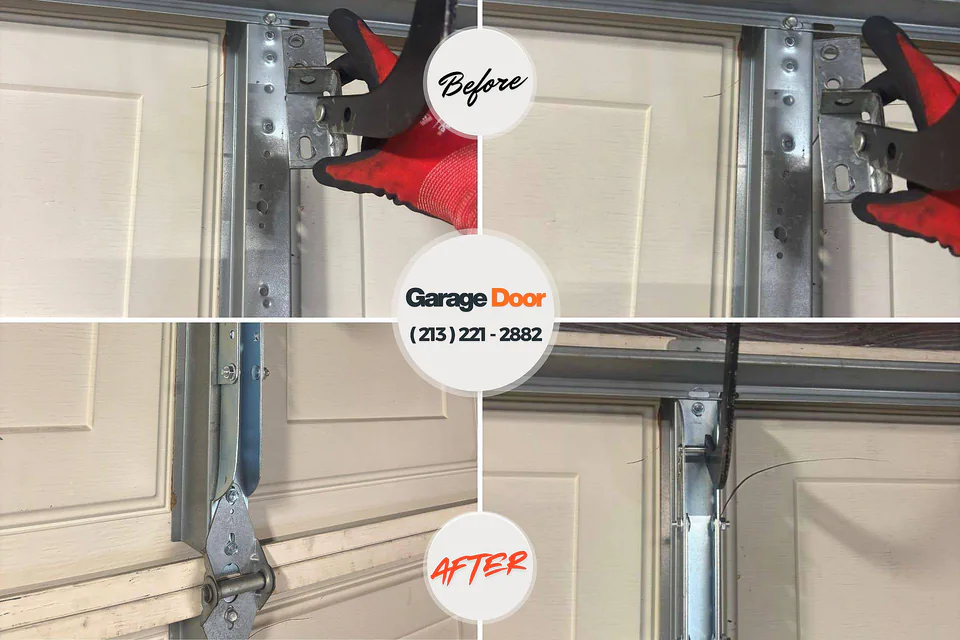 Before and after: garage door repair Royal Pines, NC
